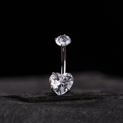 Titanový piercing do pupíku Pure Heart