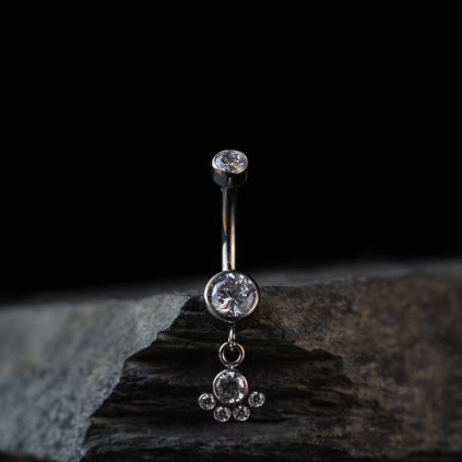 Visací titanový piercing do pupíku Solana