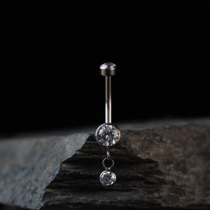 Visací titanový piercing do pupíku Mono