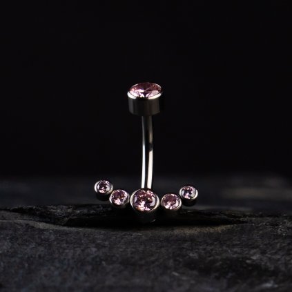 Titanový piercing do pupíku Smilea (růžový)