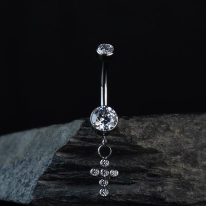 Visací titanový piercing do pupíku Elcrossa