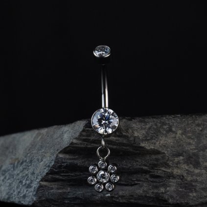 Visací titanový piercing do pupíku Floris