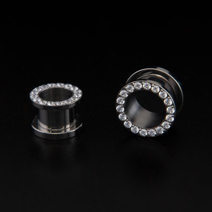 Titanový tunel s kamínkama do uší, nosu, rtů