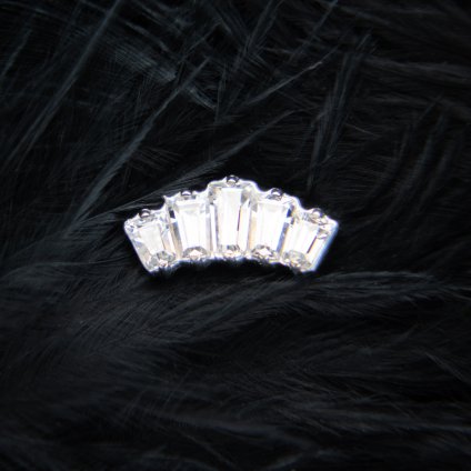 Titanová koncovka Cluster konturový, čirý