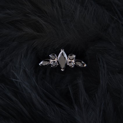 Titanový helix piercing Eclipse konturový, černý