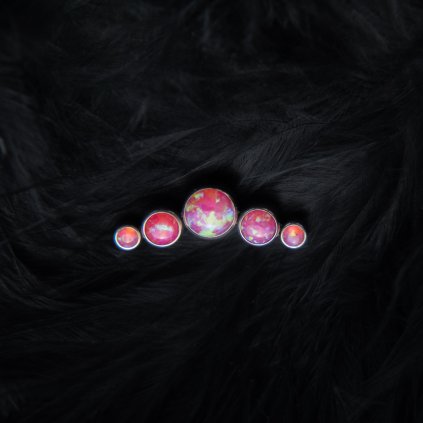 Titanový helix piercing Pinkie s růžovými opály