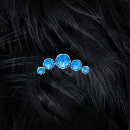 Titanový helix piercing Blueberry nebesky modrý opál
