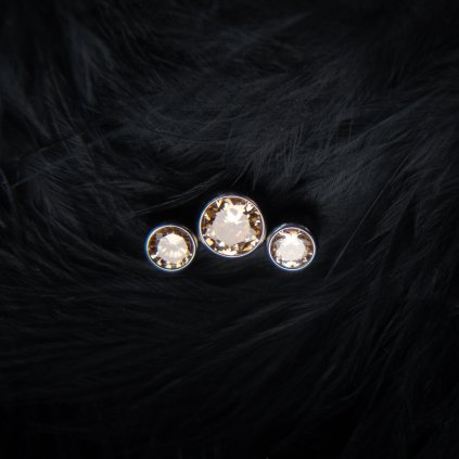 Titanový helix piercing Yell 3 zlaté zirkony