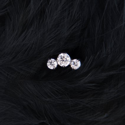 Titanová koncovka Brilia – konturový, čiré zirkony