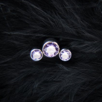 Titanová koncovka Pupi – konturový, fialové zirkony