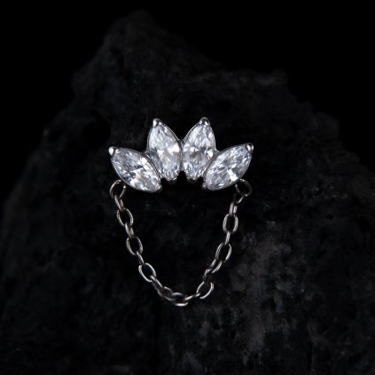 Titanová koncovka Cryssis – konturový, visací se zirkony