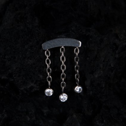 Titanová koncovka Truluxe – konturový, visací řetízky se zirkony