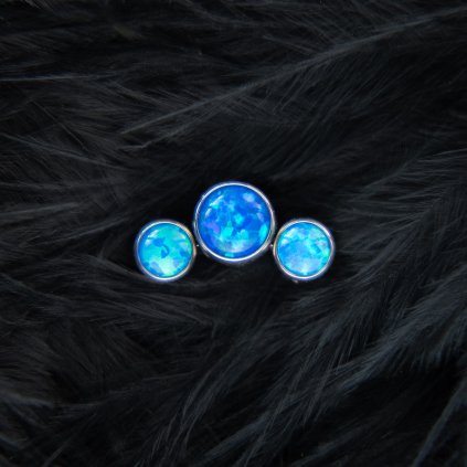 Titanová koncovka Bluora – konturový modrý opál