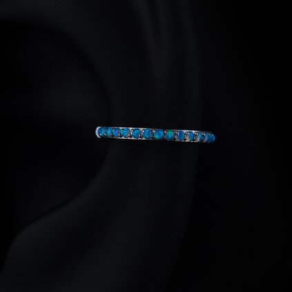 Titanový kroužek Azure modrý opál