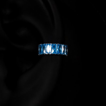 Titanový kroužek Azure Grand modrý zirkon