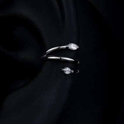 Titanový kroužek Hydra se zirkony