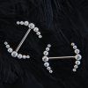 Titanový piercing do bradavek Moon s čirými zirkony
