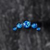 Titanov piercing do helixu Blueberry modrý opál