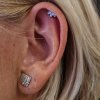 Titanový helix piercing Luna – konturový, měsíční kameny