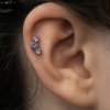 Titanový piercing do ucha Pupi – konturový, fialové zirkony