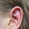 Rook piercing titanový banánek s kuličkami