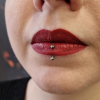 Vertical labret titanový banánek s kuličkami