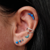 Titanový labret piercing s vnitřním závitem a modrým opálem,