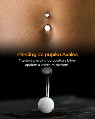Hledáš piercing do pupíku, který působí jemně, ale má v sobě sílu a význam?🤍 Piercing Avalea vyzařuje čistotu díky opálově...