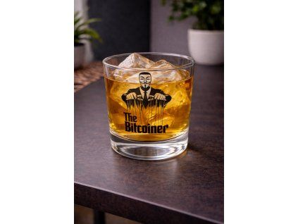 Sklenice whiskey s etchingem The Bitcoiner