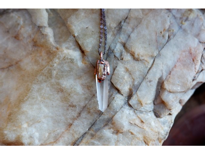 Přívěsek s lemurským křišťálem  a imperial topazem