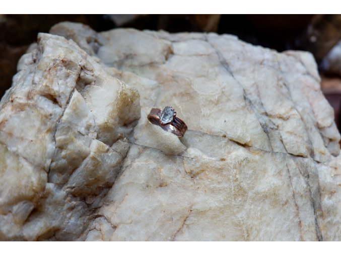Prsten s herkimerským křišťálem vel. 57-58