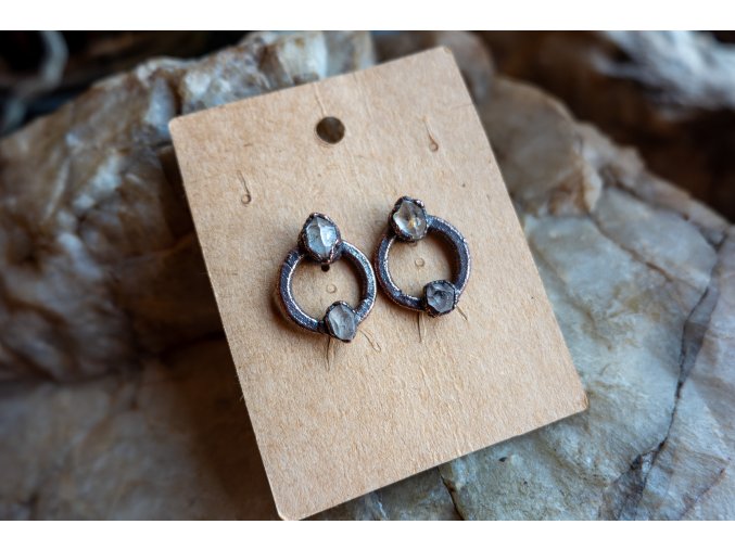 Náušnice s herkimerskými křišťály