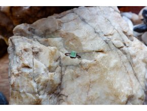 Prsten se zeleným turmalínem vel. 59