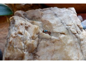 Prsten s peridotem, amazonitem a apatitem vel. 55