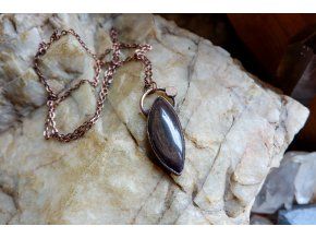 Přívěsek s obsidiánem a heliodorem