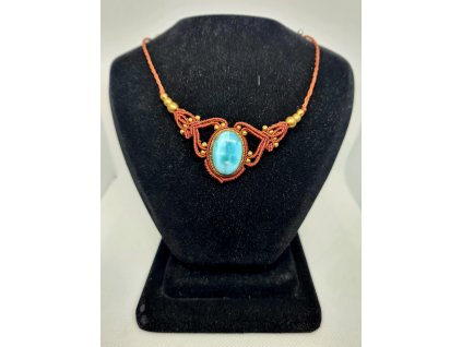 Náhrdelník macrame Larimar