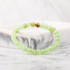 Zelený kalcit náramek na ruku korálkový krystaly minerály aragonit korálky crystalmineral.cz 9757