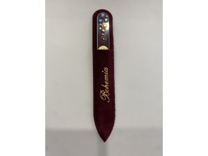 Pilníček na nehty 110 mm čirý podklad zdobený křišťály Swarovski Elements®Duha AB