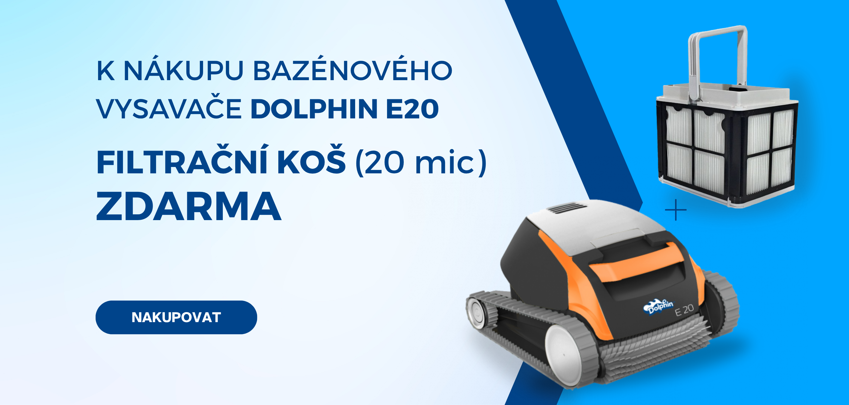 K NÁKUPU BAZÉNOVÉHO VYSAVAČE DOLPHIN E20 FILTRAČNÍ KOŠ (20 mic) ZDARMA