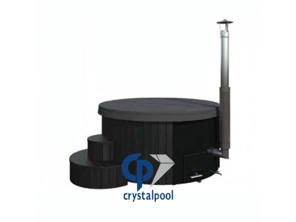 Koupací sud Hot tub DLX 200cm Black edition + LED + bubble systém + víko
