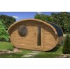 Oválná finská venkovní sauna MUSHROOM o rozměrech 400 x 240 cm