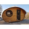 Oválná finská venkovní sauna MUSHROOM 1 o rozměrech 400 x 240 cm