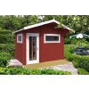 Finský venkovní saunový domek se sedlovou střechou Timo 70 červený barevná nátěr