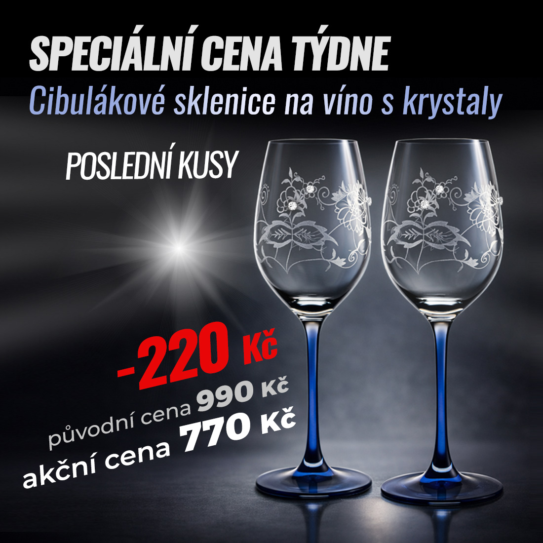 Cibulákové sklenice s krystaly