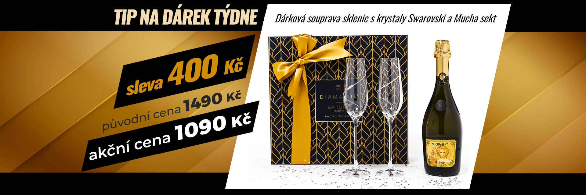 Dárkový set 2 sklenice a šampus