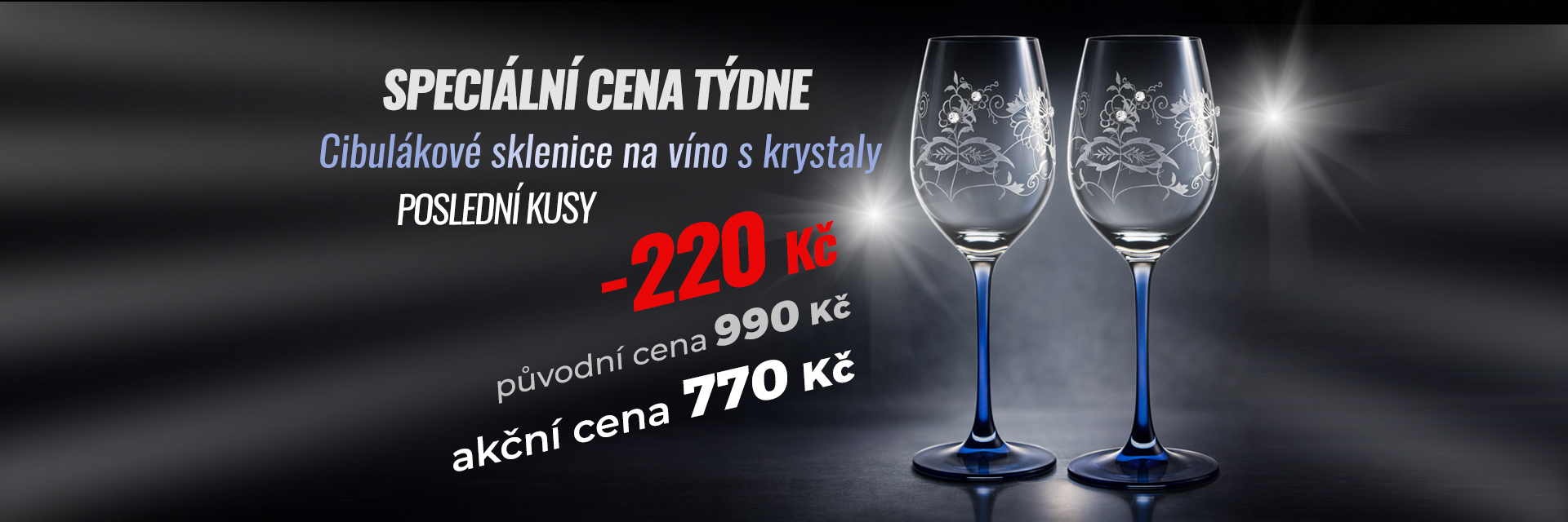 Cibulákové sklenice s krystaly