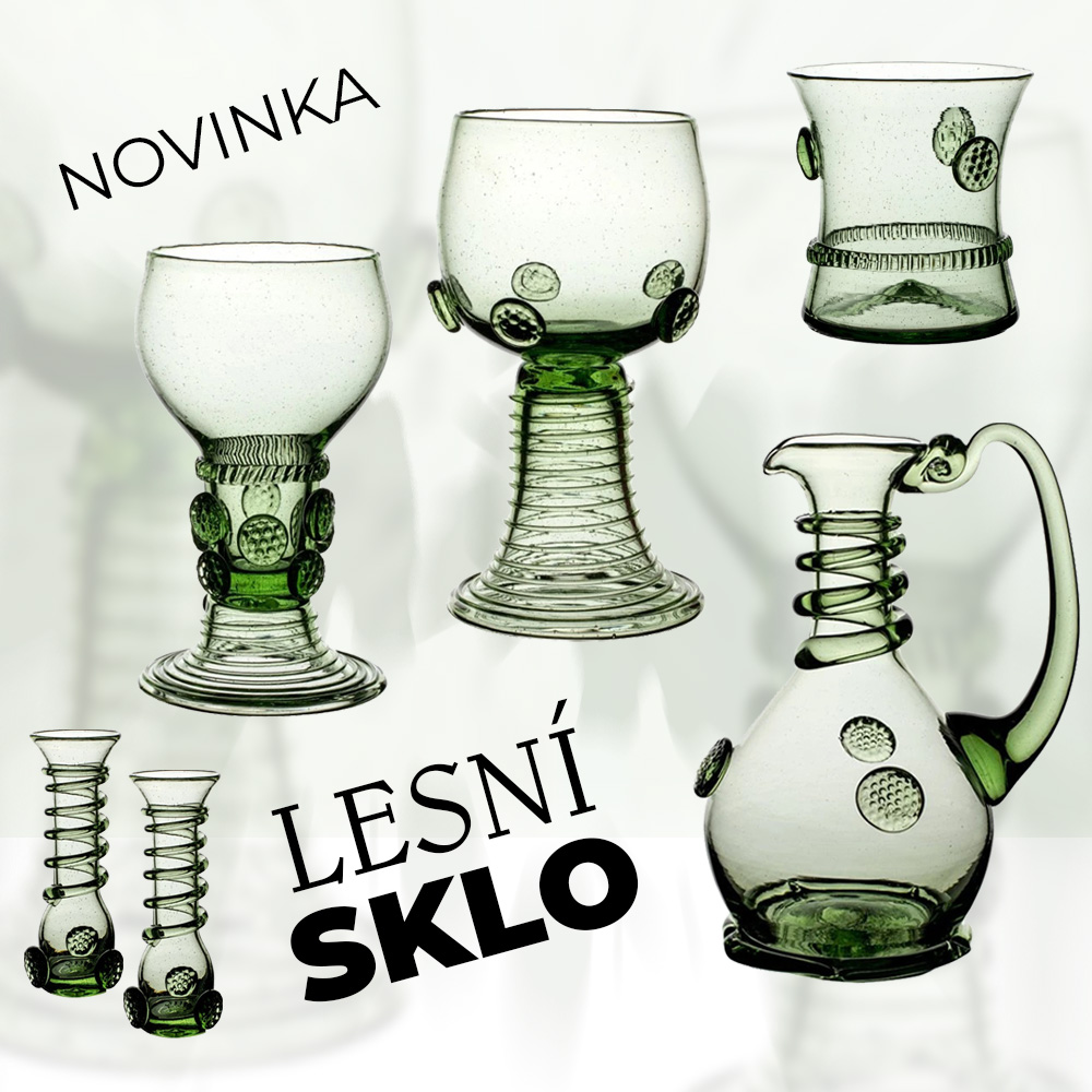 Historické zelené lesní sklo na víno