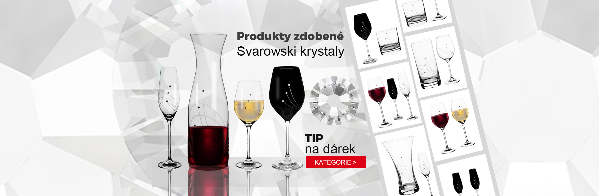 Sklenice na víno s krystaly Swarovski