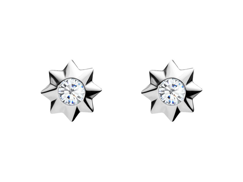 Stříbrné náušnice Orion s kubickou zirkonií Preciosa, hvězdička 5249 00
