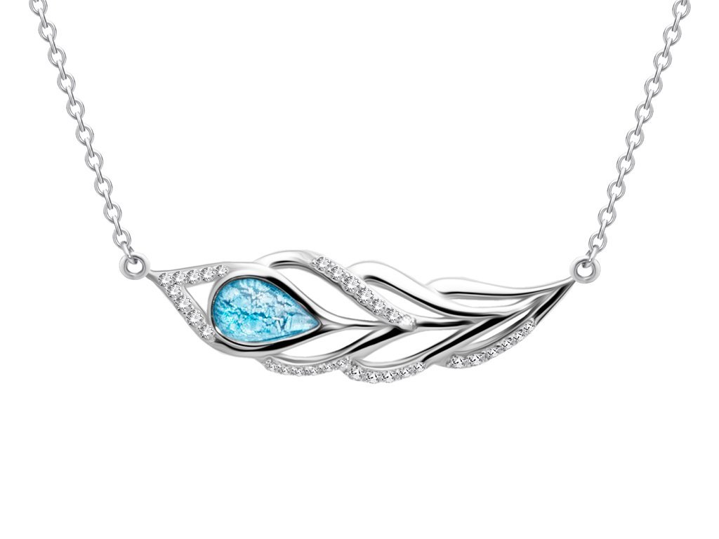 Stříbrný náhrdelník Penna s českým křišťálem a kubickou zirkonií Preciosa